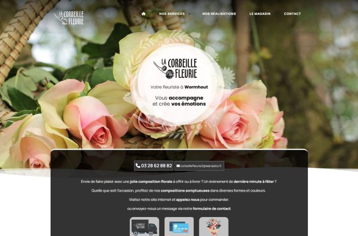 Site internet La Corbeille Fleurie
