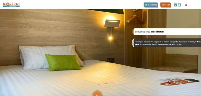 Site internet Braek Hotel
